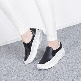[GIRLS GOOB] Women's Casual Comfort Sneakers, Loafers Fashion Shoes, Synthetic Leather + Suede + Band - Made in KOREA